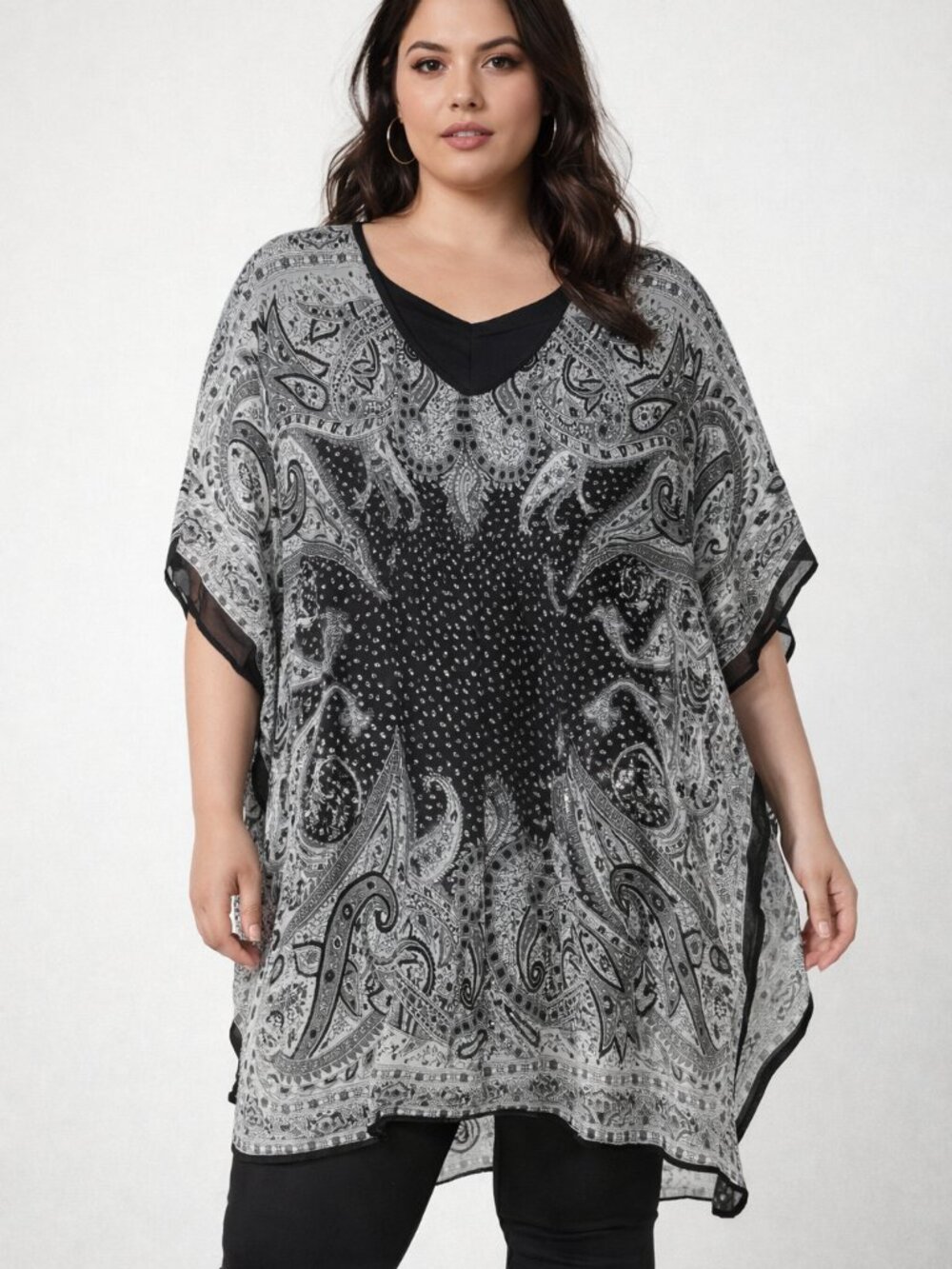 Speed Control New York black-and-white paisley dress
